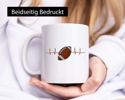 American Football Herzschlag | Footballer Superbowl Humor Geschenkidee Tasse