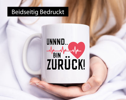 Bin zurück | Herzschlag Reanimation Puls Arzt Klinik Geschenk Humor