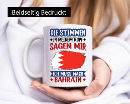 Bahrain | Urlaub Stimmen in meinem Kopf Traumland Humor Geschenkidee Tasse