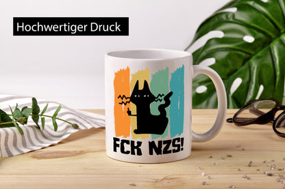 FCK NZS! | Katze Geschenkidee Tierliebhaber Humor Tasse