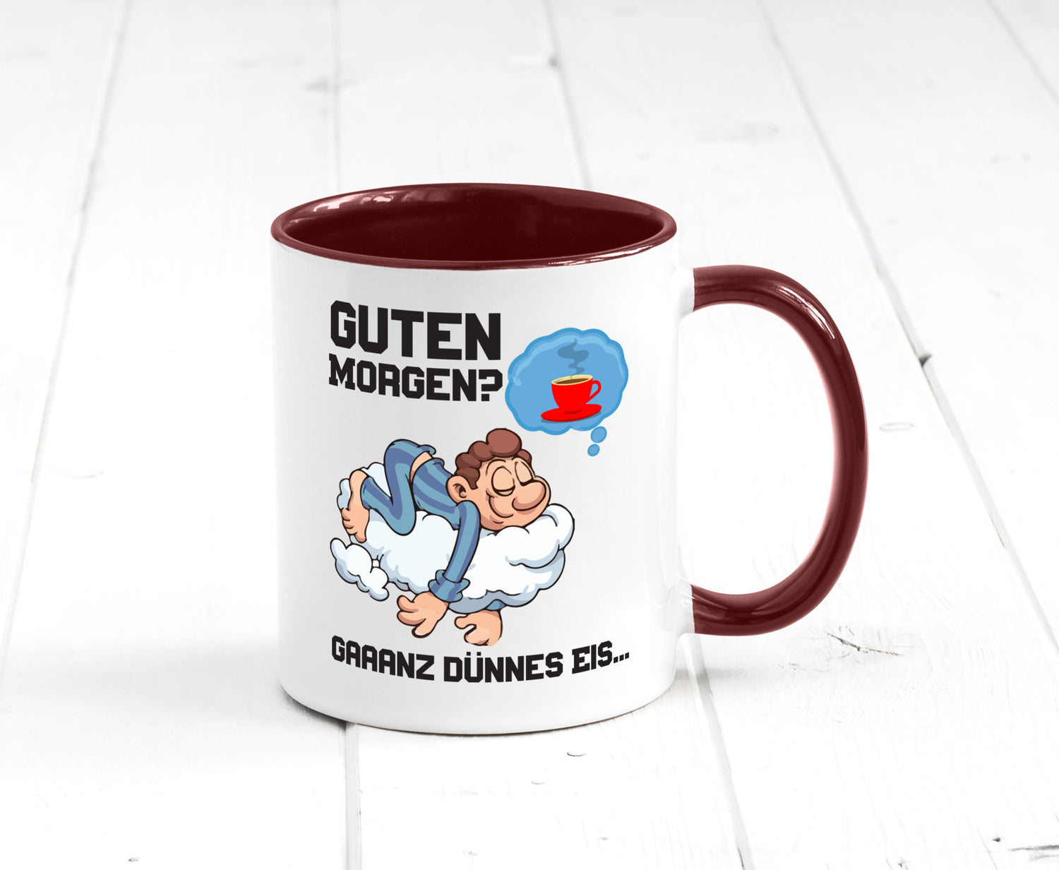Ganz dünnes Eis | Morgenmuffel Tasse Kaffeetrinker Geschenkidee Humor
