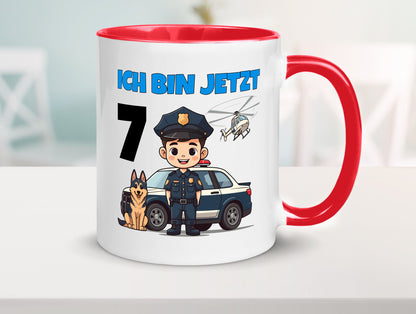 7. Geburtstag | 7 Jahre Polizei Kind Polizeiauto Humor Geschenkidee Tasse
