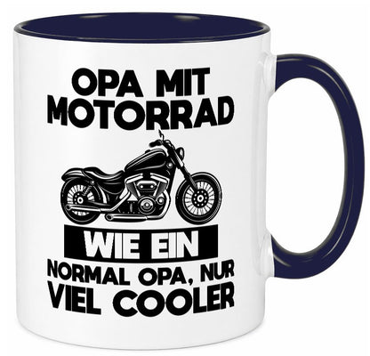 Opa mit Motorrad, viel cooler | Motorrad lustig Familie Geschenkidee Geschenk Tasse