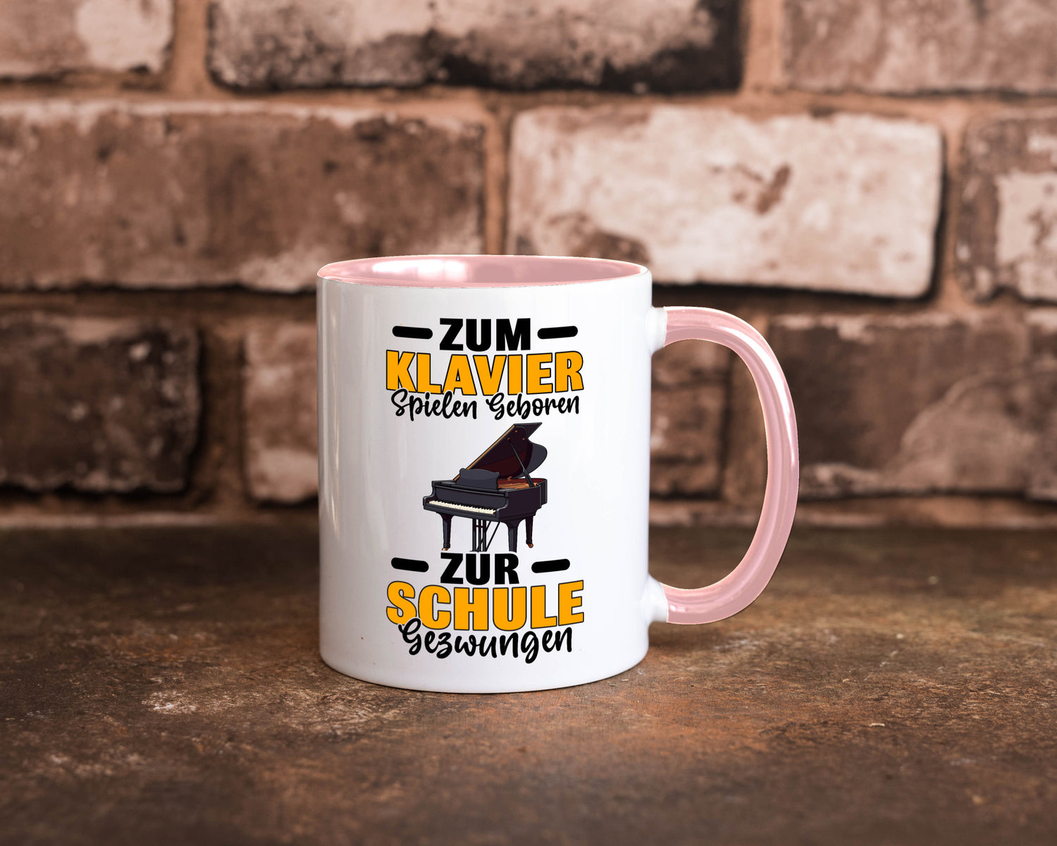 Zum Klavier spielen geboren zur Schule gezwungen v2 lustiger Spruch Geschenk
