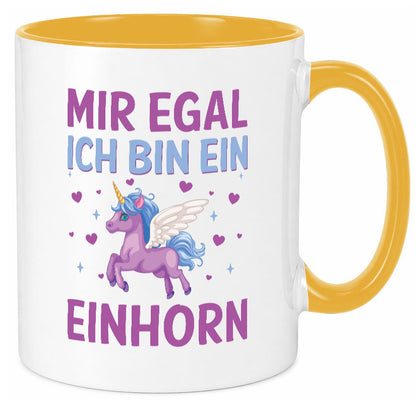 Mir egal, ich bin ein Einhorn| Herzen Geschenkidee Humor Tasse