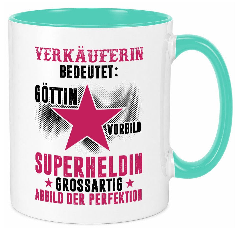 Bedeutung von Verkäuferin| Kollegin | Verkaufsjob Geschenk Arbeit Kollegen Büro Tasse