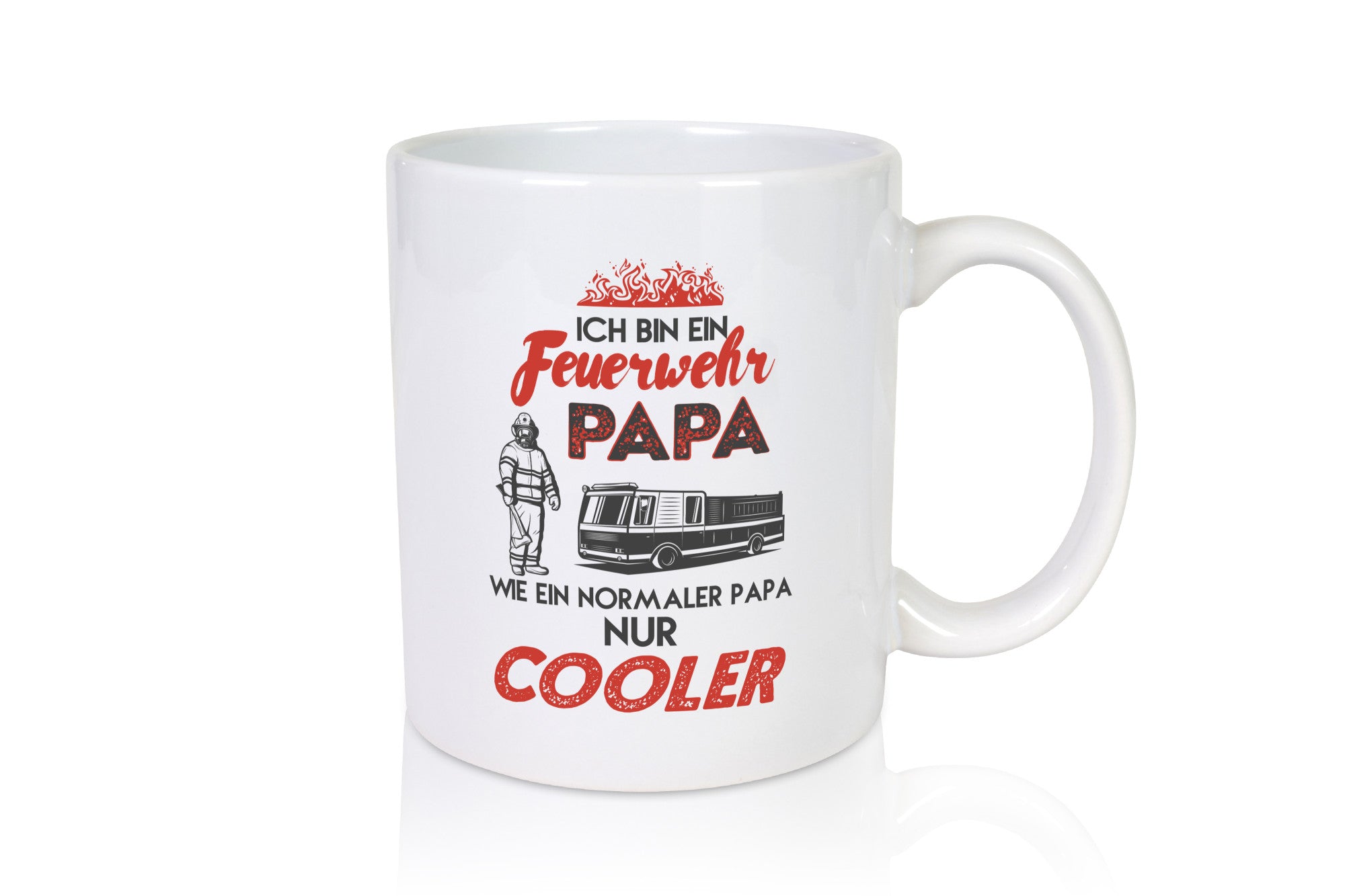 Ich bin ein Feuerwehr Papa wie Normaler nur cooler Geschenkidee Humor Tasse