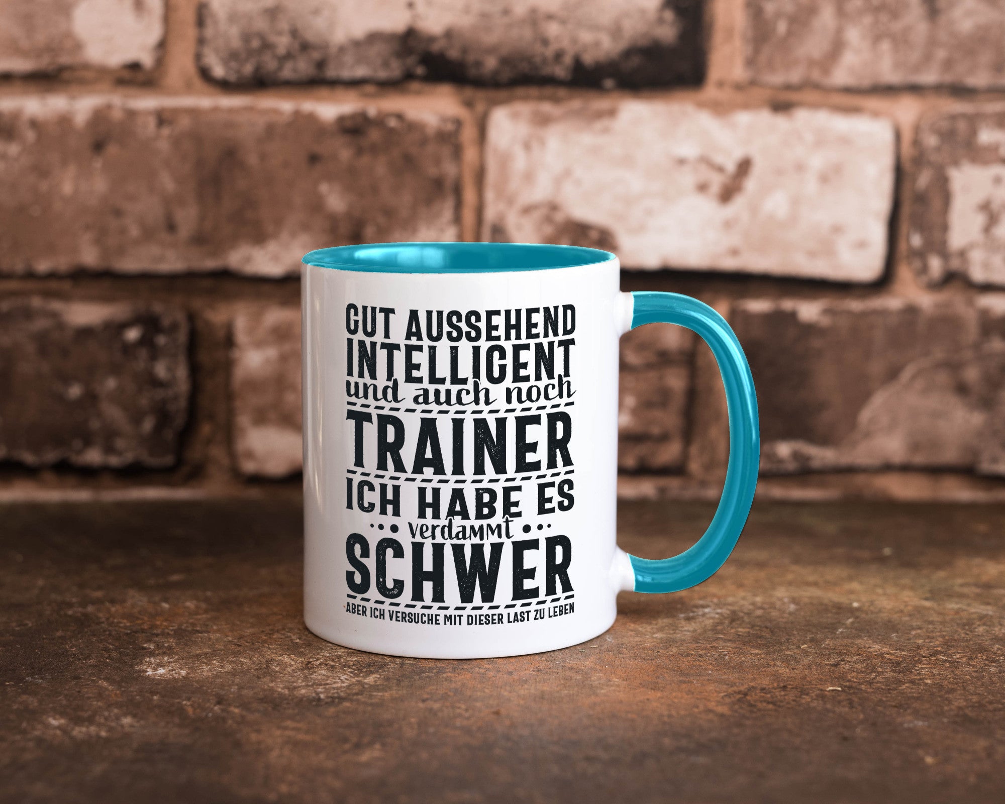 Gut aussehender Trainer |gestrichelte Linie | Punkte lustiger Spruch Geschenk