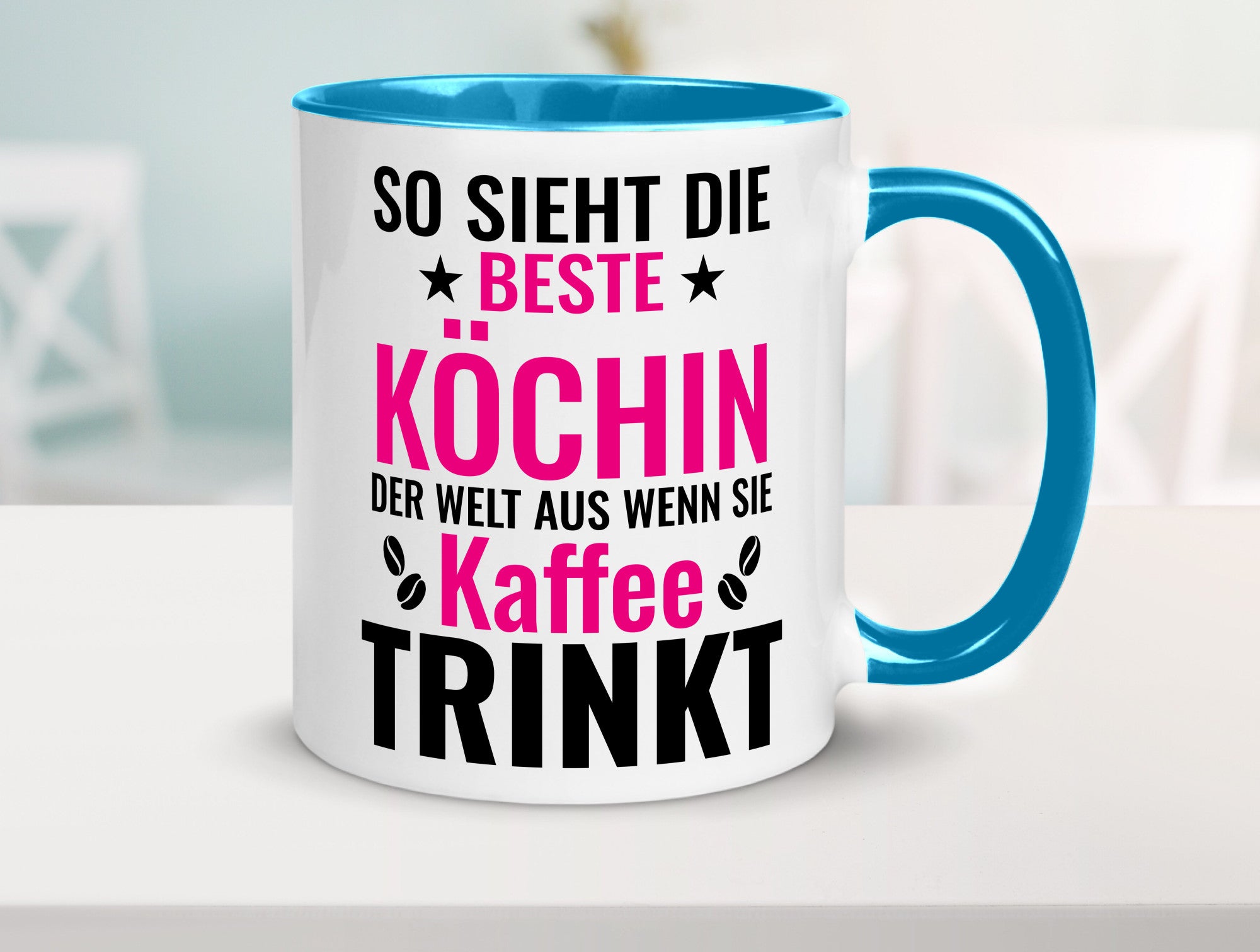 Kaffee trinkt: Köchin | Chefköchin Chefkoch Humor Arbeit Kollegen Büro