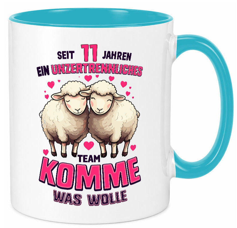 11 Jahre Verheiratet | ein Team Ehepaar v2 Humor Geschenkidee Tasse