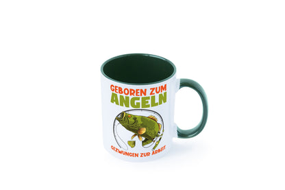 Geboren zum Angeln | Angler Tasse Fischer Spruch Humor Geschenkidee