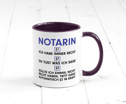 Ich habe immer Recht Notarin | Juristin v2 lustiger Spruch Geschenk Humor