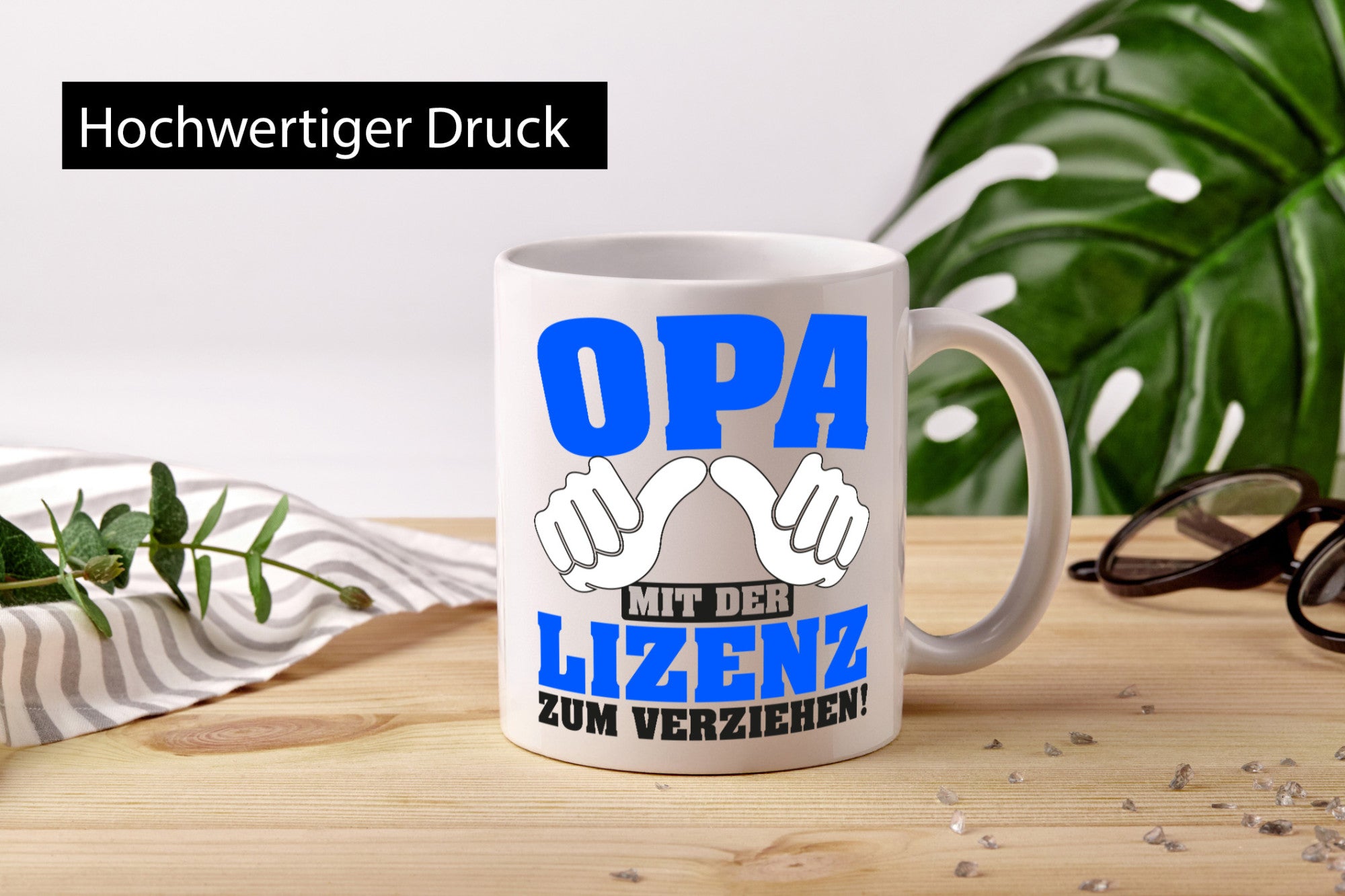 Opa mit Lizenz | Spruch Großvater Geschenk Familie Geschenkidee lustiger Tasse