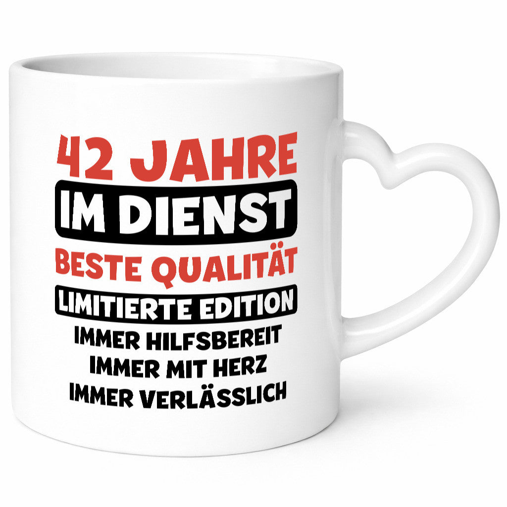 42 Jahre im Dienst | Jubiläum Arbeit v3 lustig Kollegen Büro Geschenk Tasse