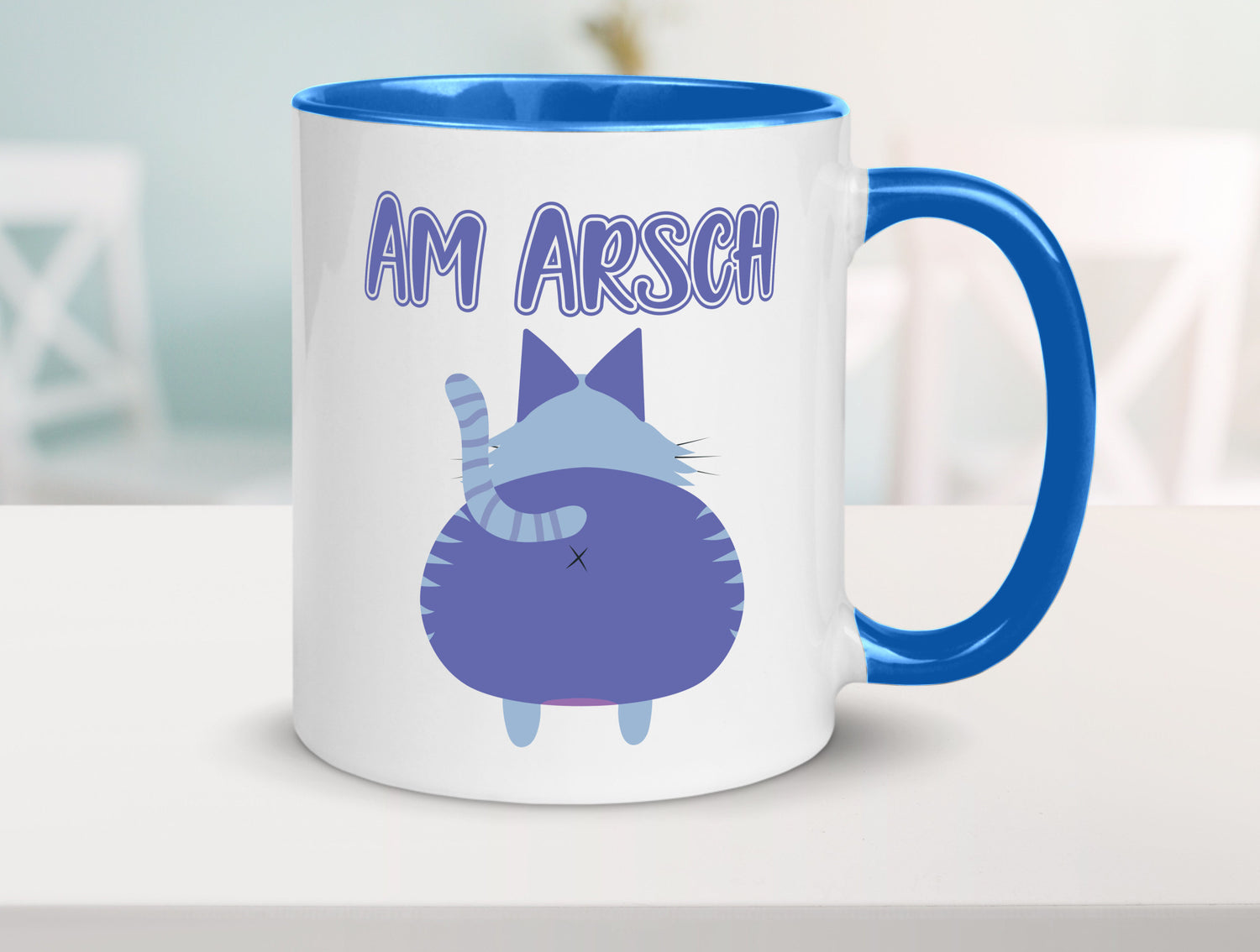 Am Arsch | Katzenmotiv Tasse Kollege Katzenbesitzer Geschenkidee Arbeit