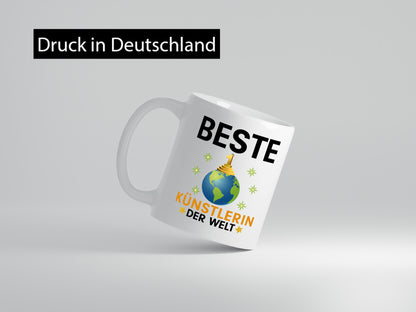 Welt Beste Künstlerin| Spruch lustig | Kunst Humor Geschenkidee Tasse
