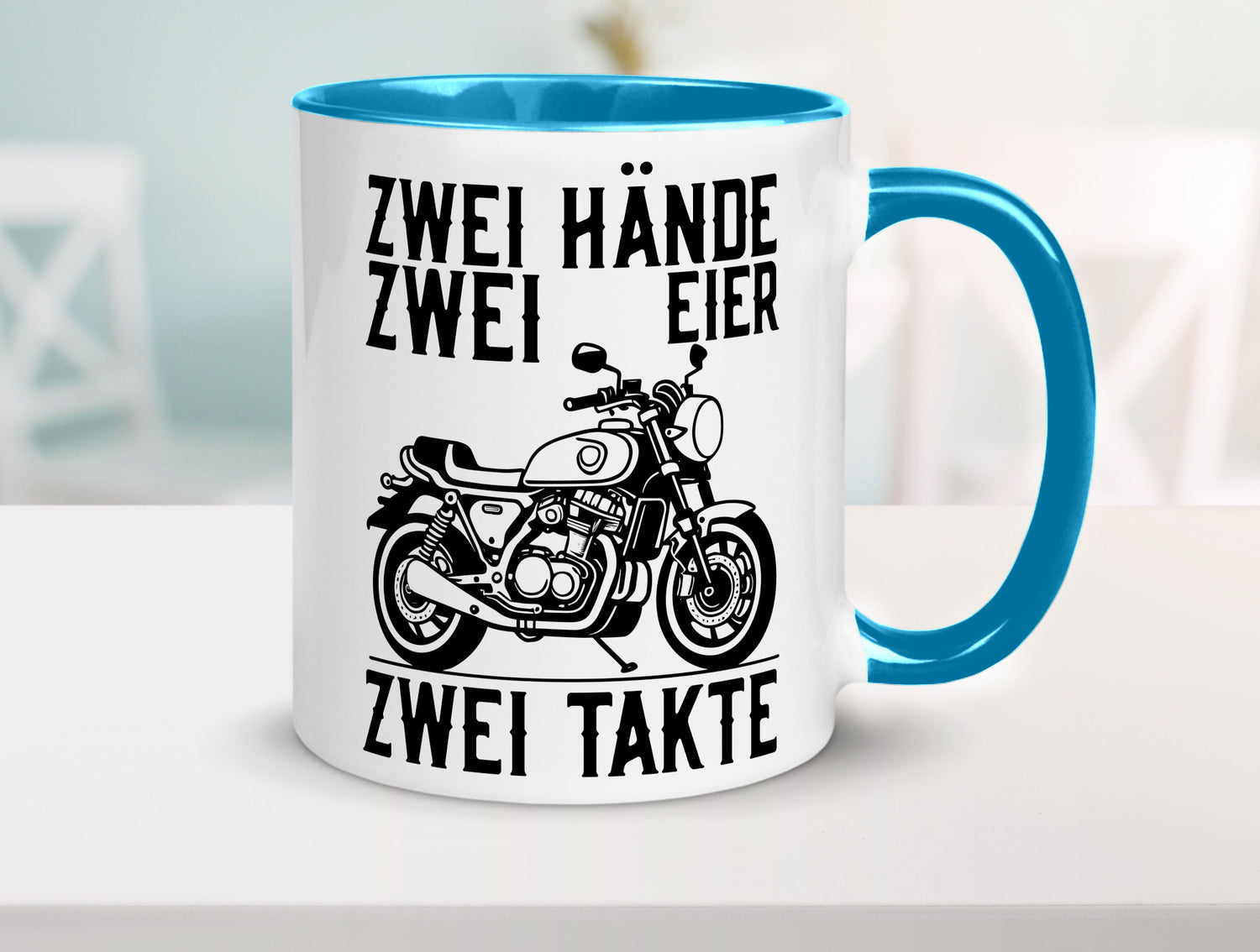 Zwei Hände | Zweitaktmotor Motorrad Moped Biker Geschenkidee Humor Tasse