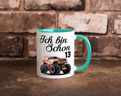 13. Geburtstag | Monster truck 13 Jahre Geschenkidee Humor Tasse