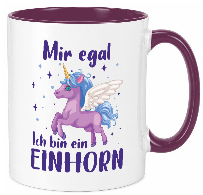 Mir egal, ich bin ein Einhorn | lustig Humor Geschenkidee Geschenk Tasse