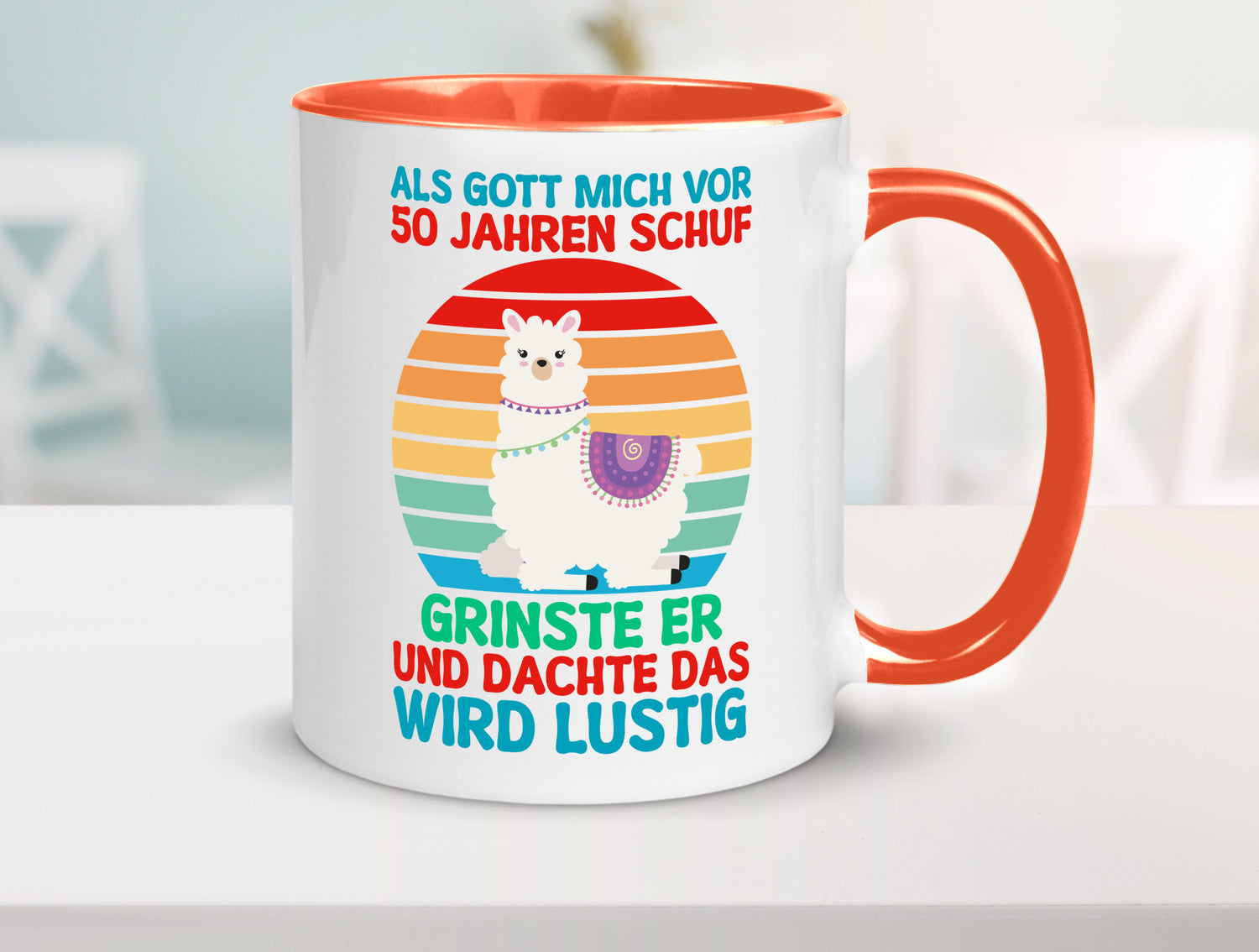 50. Geburtstag | 50 Jahre Gut Schuf mich Lama v2 Humor Geschenkidee Tasse