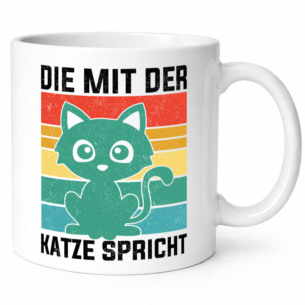 Die mit der Katze Spricht | Katzenmama Katzenliebhaber lustiger Spruch Geschenk