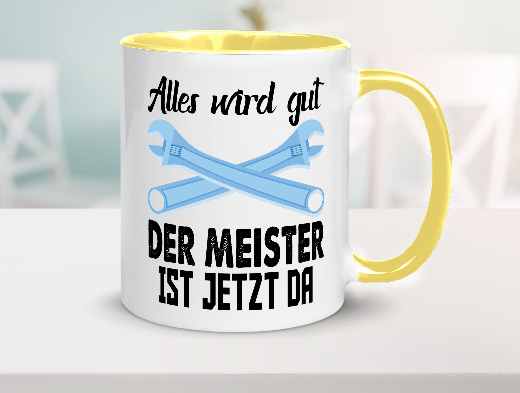 Alles wird gut der meister ist jetzt da | Klempner Humor Geschenkidee Tasse