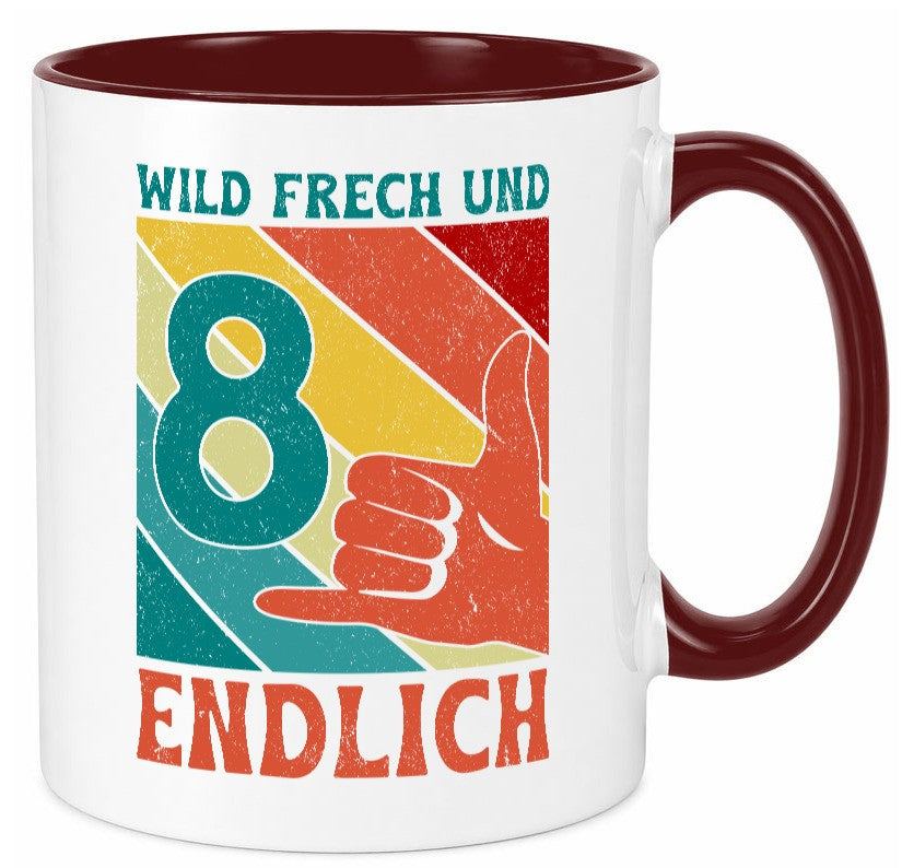 8. Geburtstag | 8 Jahre Wild und Frech Humor Geschenkidee Tasse