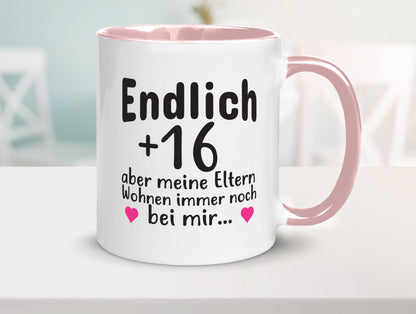 Endlich 16 | Geburtstag Tasse Spruch Mädchen Geschenkidee Humor