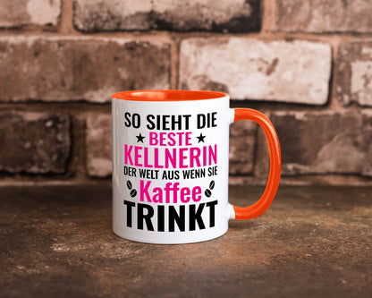 Kaffee trinkt: Kellnerin | Beruf kellnern Bedienung Humor Arbeit Kollegen Büro