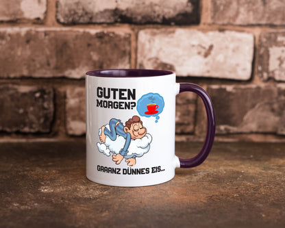 Ganz dünnes Eis | Morgenmuffel Tasse Kaffeetrinker Geschenkidee Humor