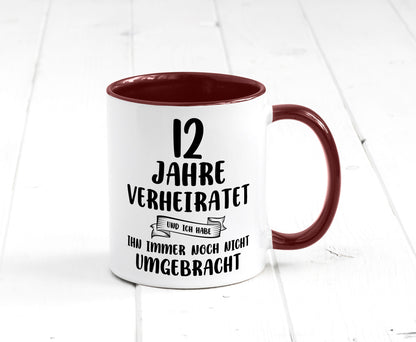 12 Jahre Verheiratet, immer noch am Leben! Geschenkidee Humor Tasse