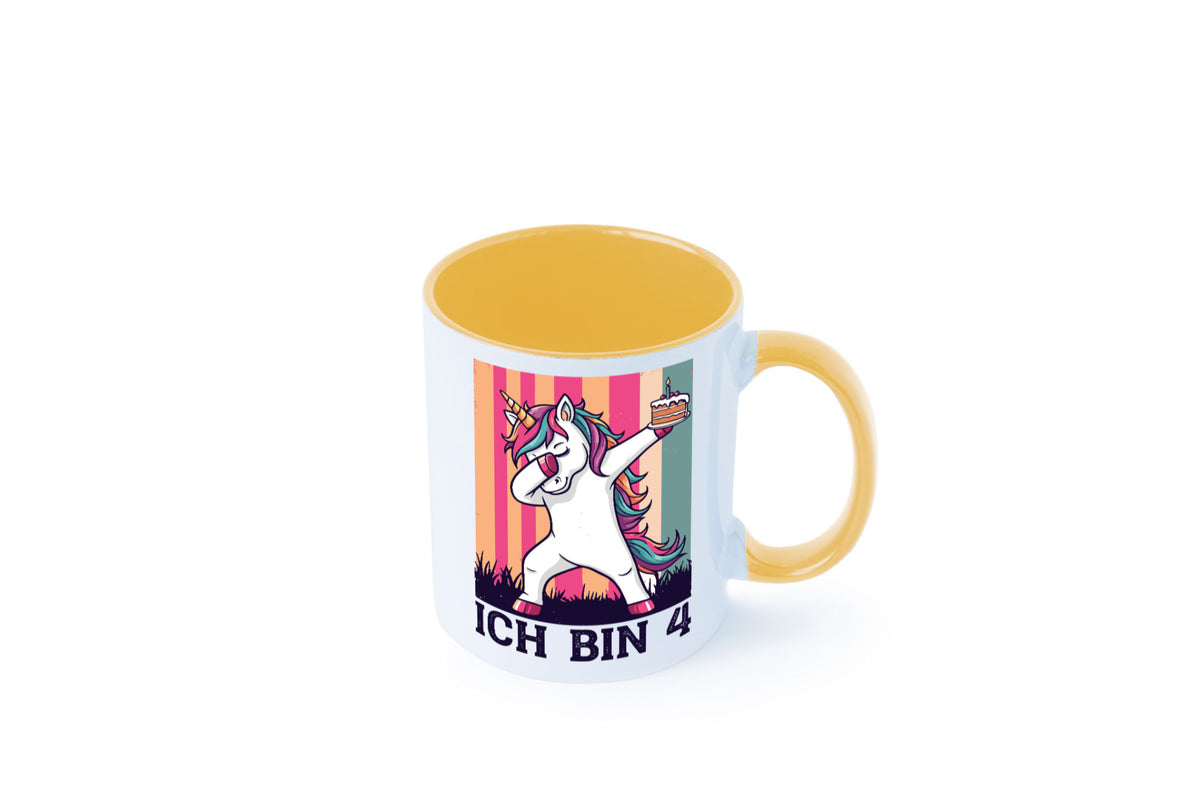 4 Geburtstag | Einhorn Damping Mädchen lustig Geschenkidee Geschenk Tasse