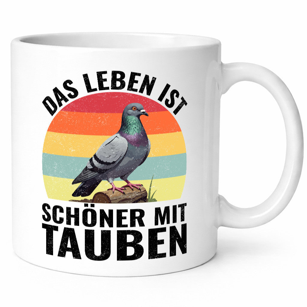 Das leben ist schöner mit Tauben | Taubenzüchter Humor Geschenkidee Tasse