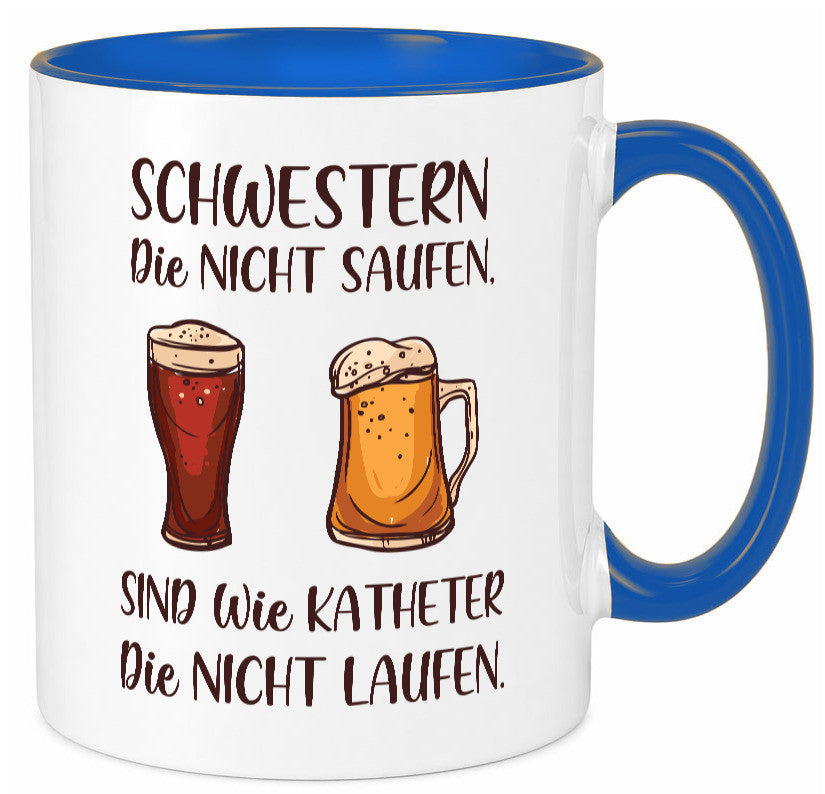 Schwestern die nicht saufen, Katheder laufen | Gläser lustiger Spruch Geschenk