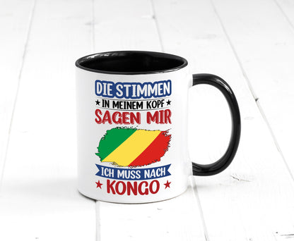 Kongo | Urlaub Stimmen in meinem Kopf Traumland Humor Geschenkidee Tasse