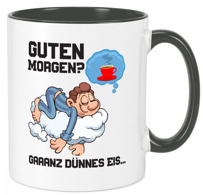 Ganz dünnes Eis | Morgenmuffel Tasse Kaffeetrinker Geschenkidee Humor