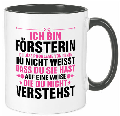 Löse Probleme: Försterin | Forst Arbeit lustiger Spruch Geschenk Kollegen Büro