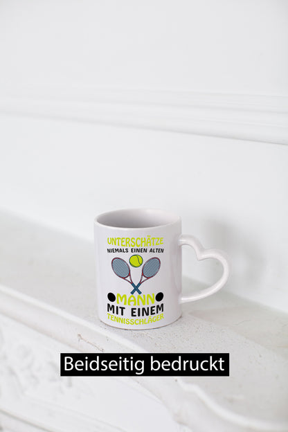 Alter Mann mit Tennis Schläger | Männer Tasse Humor lustiger Spruch Geschenk