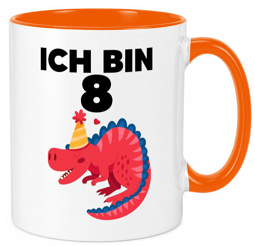 8. Geburtstag | Dino Dinosaurier 8 Jahre lustig Geschenkidee Geschenk Tasse