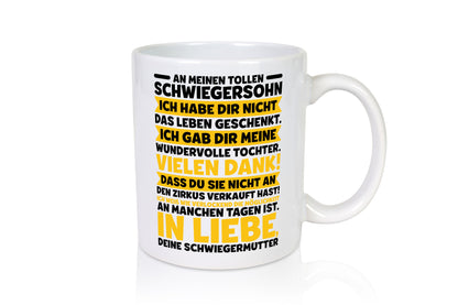An meinen tollen Schwiegersohn vl6 Geschenkidee Familie Humor Tasse