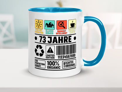 73. Geburtstag | 73 Jahre Humor Limited Edition Geschenkidee Tasse
