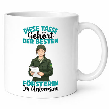 Im Universum: Försterin | Forst Arbeit lustig Kollegen Büro Geschenk Tasse