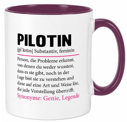 Pilotin | lustiger Spruch Beruf Definition Piloten Geschenk Arbeit Kollegen Tasse