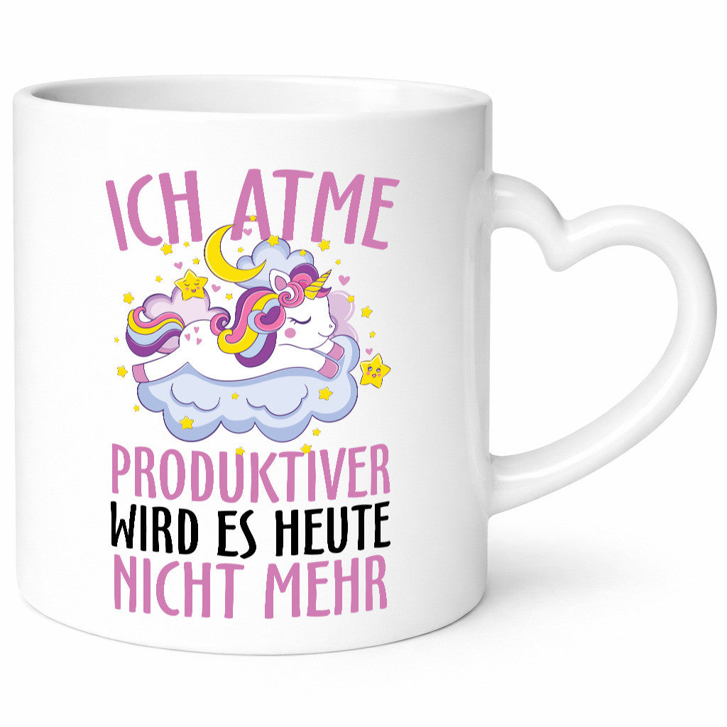 Ich atme, Einhorn Geschenkidee Humor Tasse