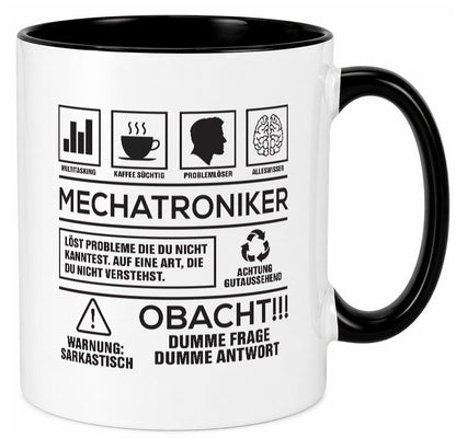 Achtung Probleme Mechatroniker | KFZ Geschenkidee Humor Tasse