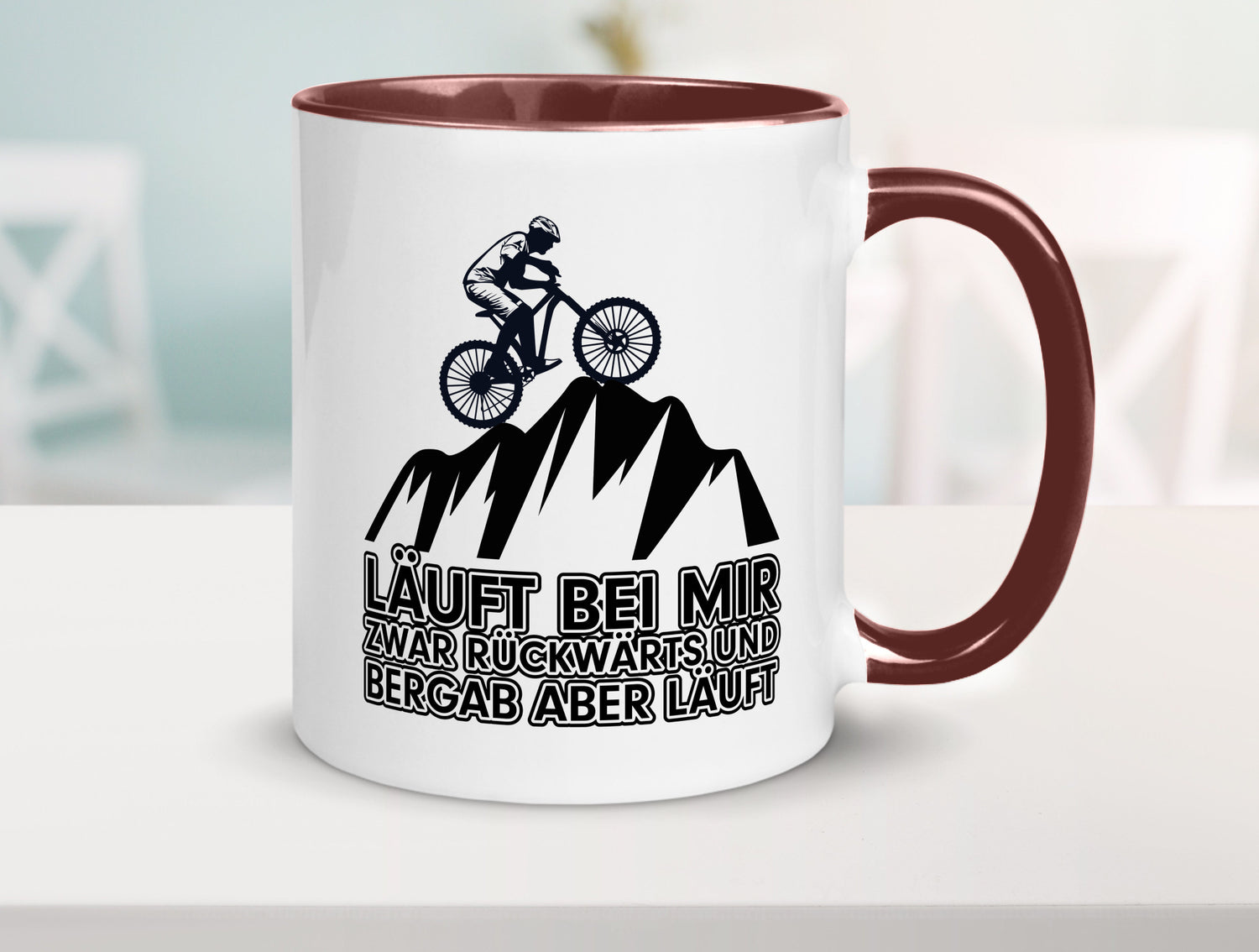 Läuft bei mir | Pechvogel Tasse Radfahrer Statement Humor Geschenkidee