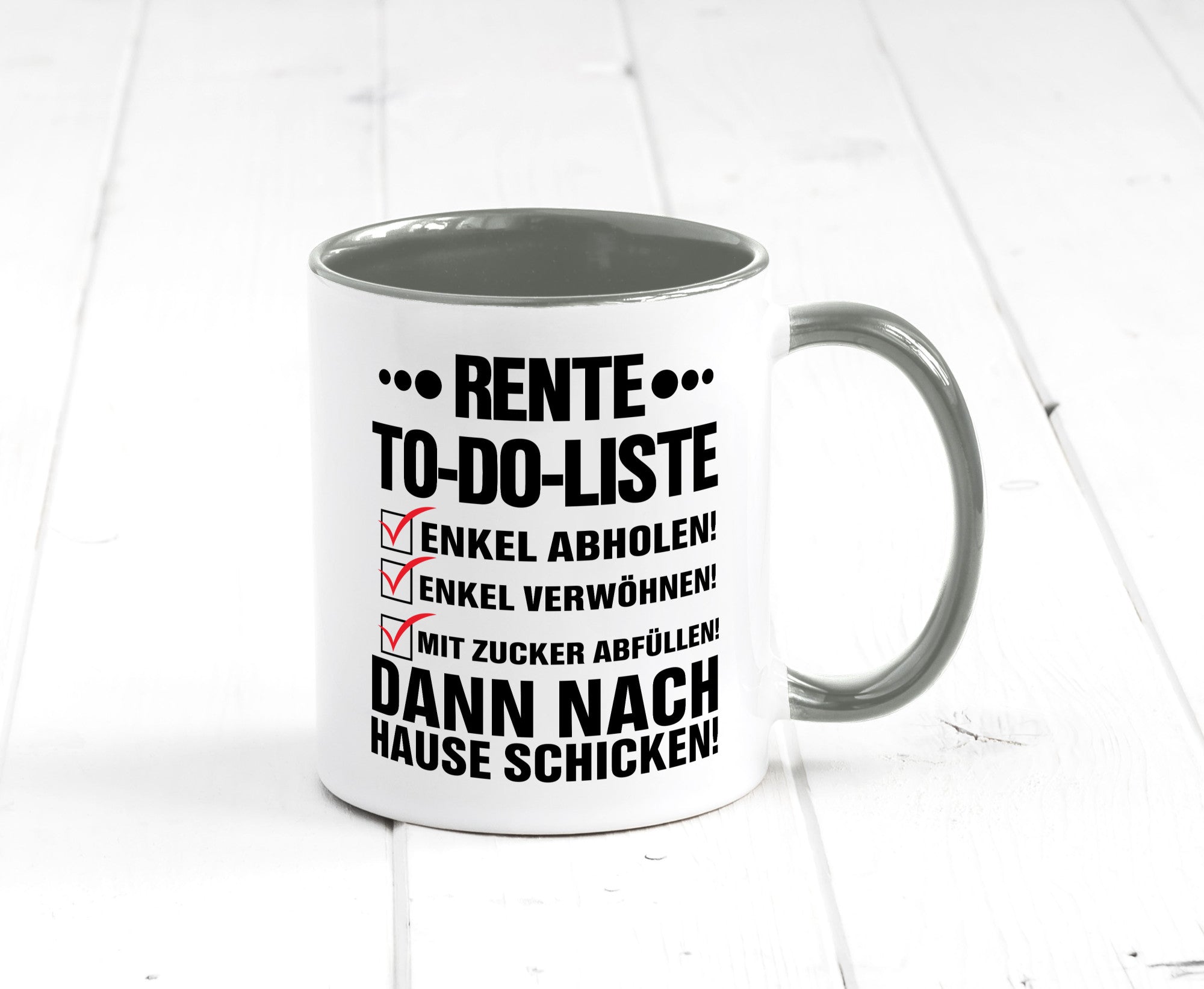 Rente To-Do-Liste | Rentner Tasse Enkel verwöhnen Geschenk Ruhestand Jubiläum