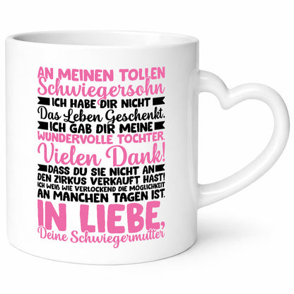 An meinen tollen Schwiegersohn vl9 lustig Familie Geschenkidee Geschenk Tasse