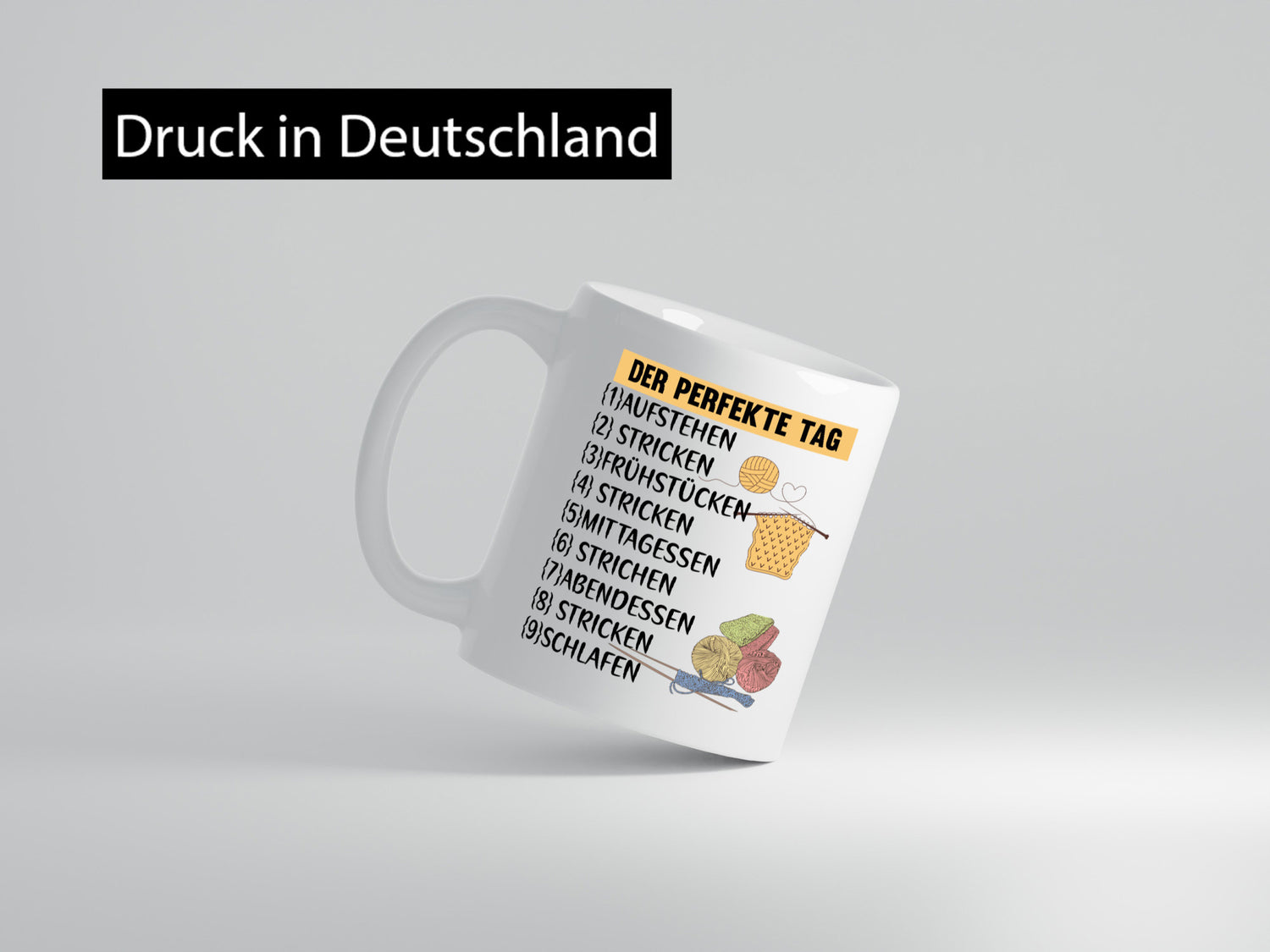 Der Perfekte Tag | Stricken Wolle Nadeln lustig Humor Geschenkidee Geschenk