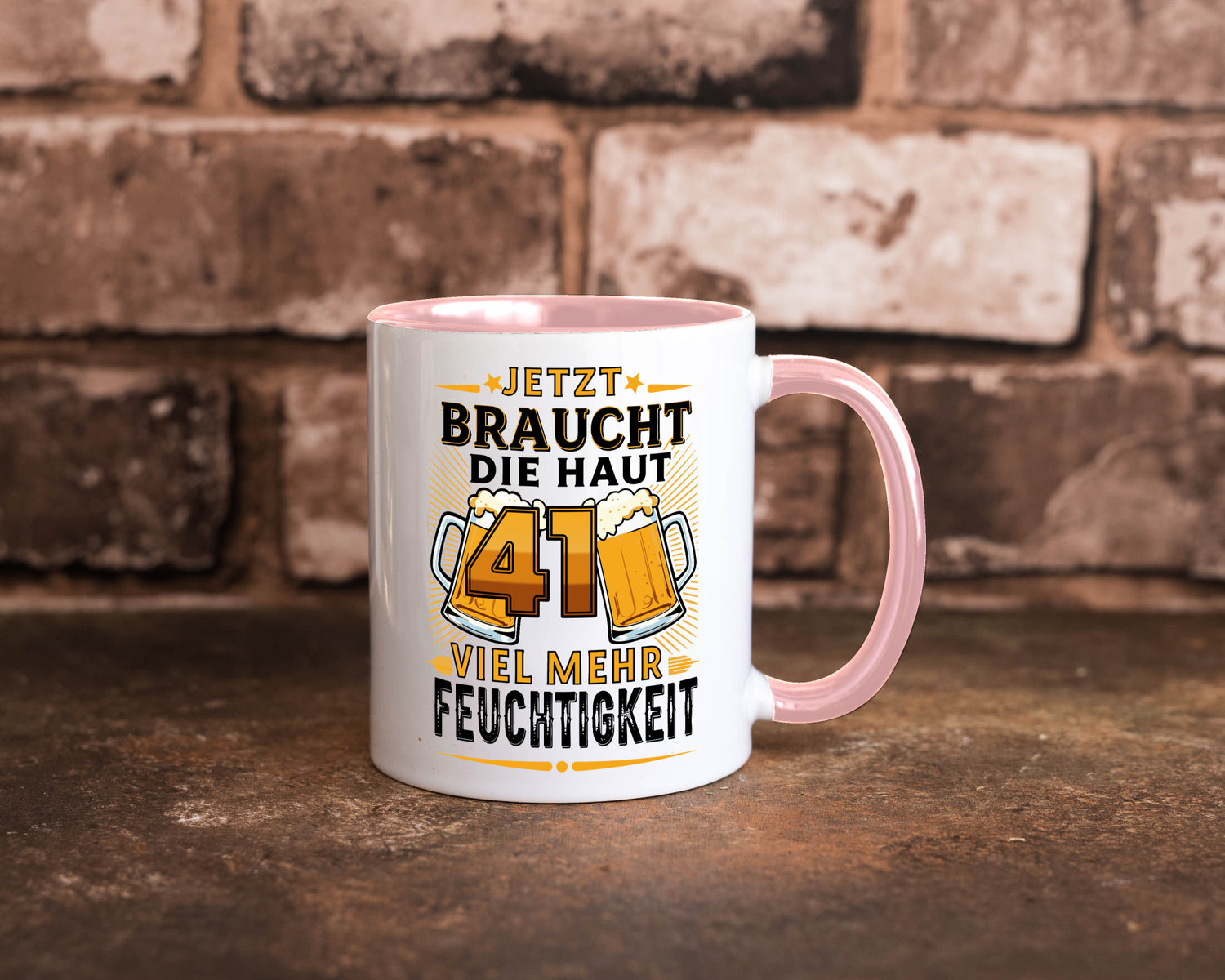 41 braucht die haut mehr Feuchtigkeit | 41. Geburtstag Geschenkidee Humor Tasse